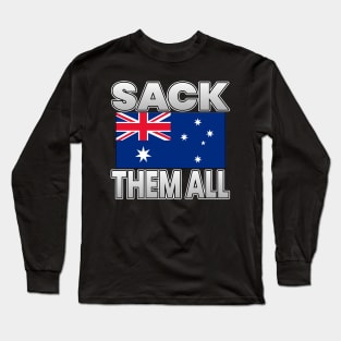 FREEDOM CONVOY AUSTRALIA - FREEDOM RALLY AUSTRALIA FLAG HEARTS DESIGN SACK THEM ALL Long Sleeve T-Shirt